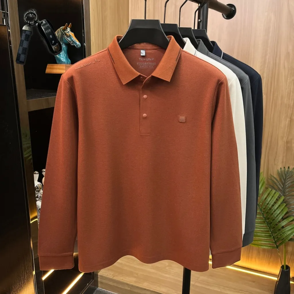 [Kelon] Long sleeves🎁Free BMW keychain🔑26 Autumn and Winter New Arrival high quality men's lapel POLO long sleeves, made of high quality mercerized cotton fabric, fashionable and elegant, warm and comfortable, delicate and textured to the touch, all details are made with advanced hardware craftsmanship LOGO on the chest, excellent reflection of three-dimensionality, in line with the brand's consistent design style ️Fashionable T-shirt with excellent upper body effect ️It can be worn casually or for business, and it can be worn alone without any problem! Sizes: M-4XL (maximum weight can be worn), please state your height and weight when placing an order.